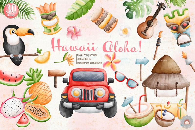 watercolor-aloha-hawaii-clipart-sublimation