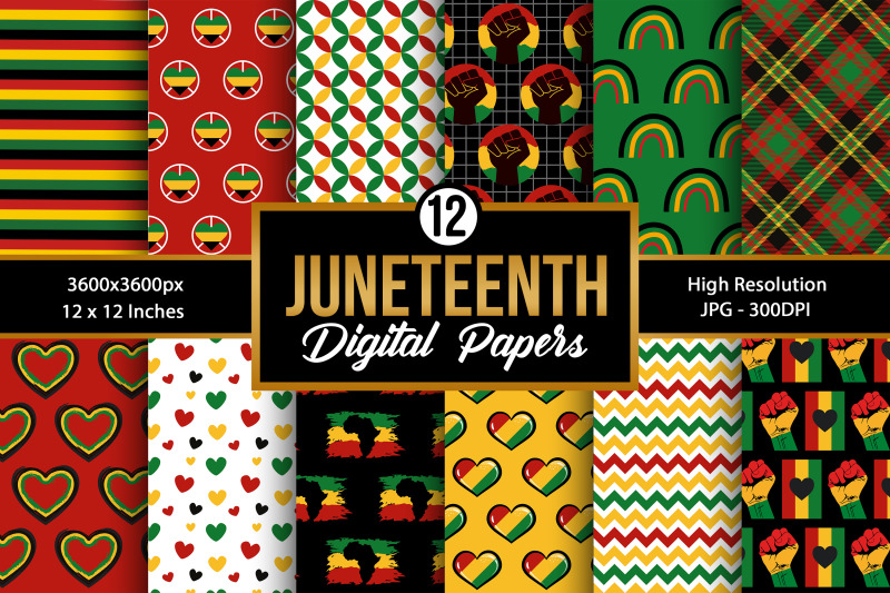 juneteenth-freedom-day-digital-papers-african-seamless-pattern