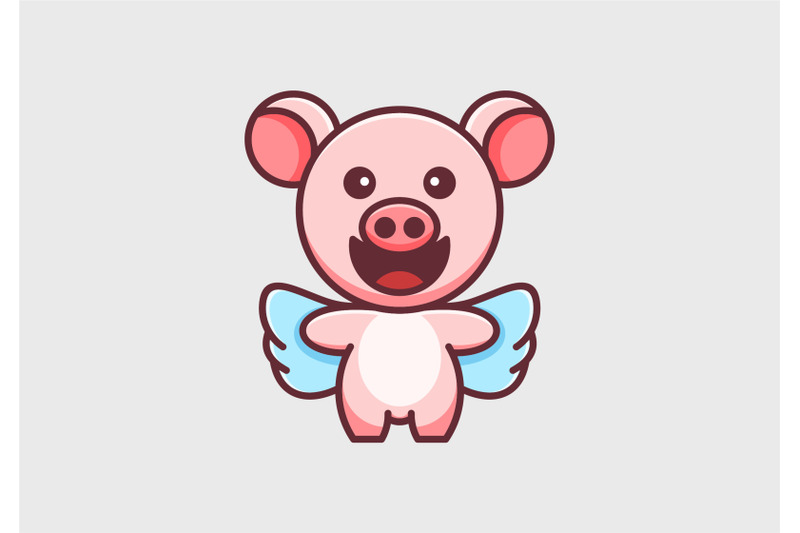 baby-pig-with-wings-logo-abstract-monogram-vector-template