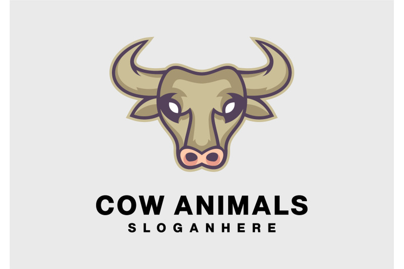 cow-head-logo-abstract-monogram-vector-template