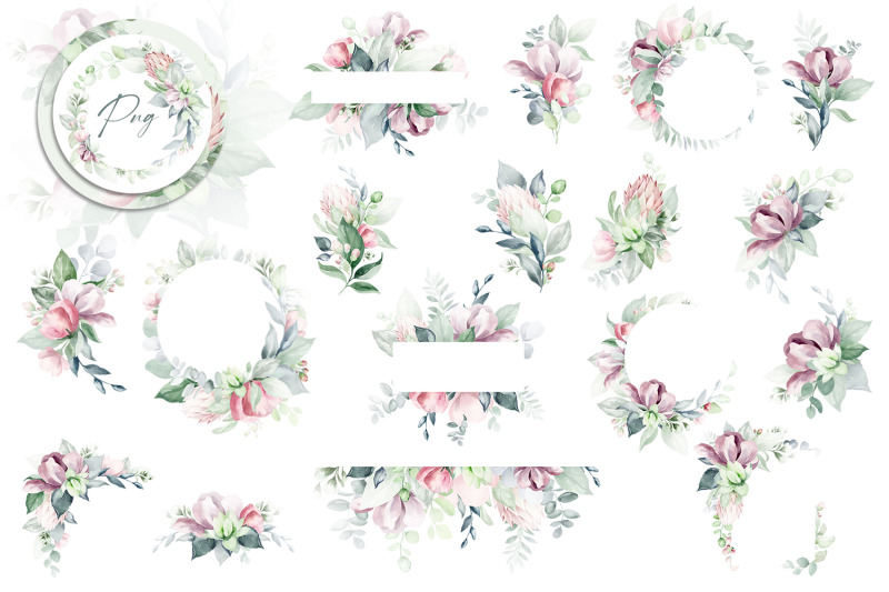 watercolor-botanical-clipart-png-wreaths-bouquets-frames