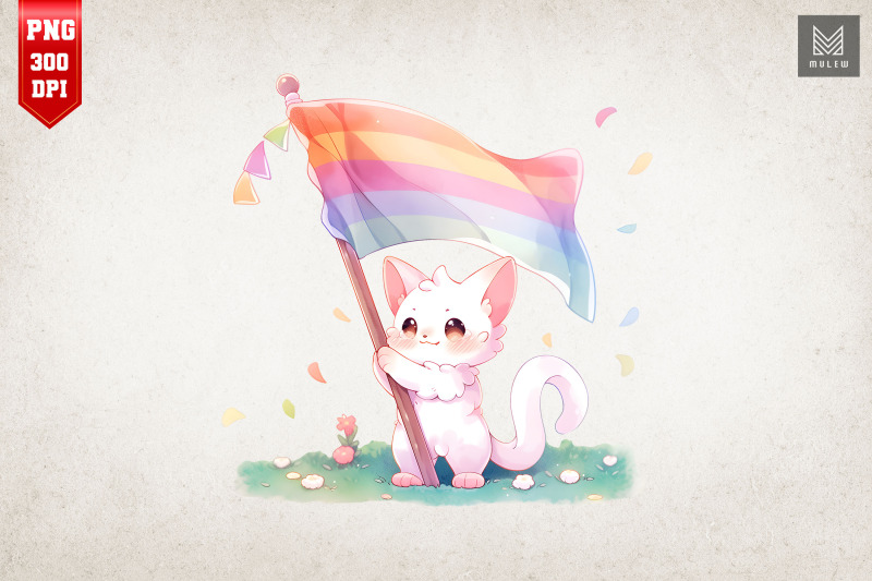 lgbtq-rainbow-cute-cat-watercolor-bundle