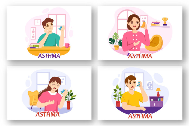 12-asthma-disease-vector-illustration