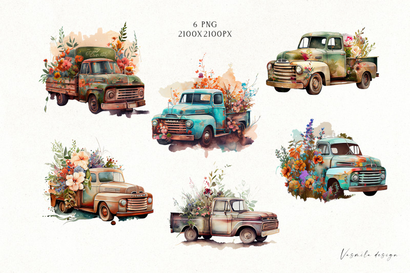 watercolor-old-farm-truck