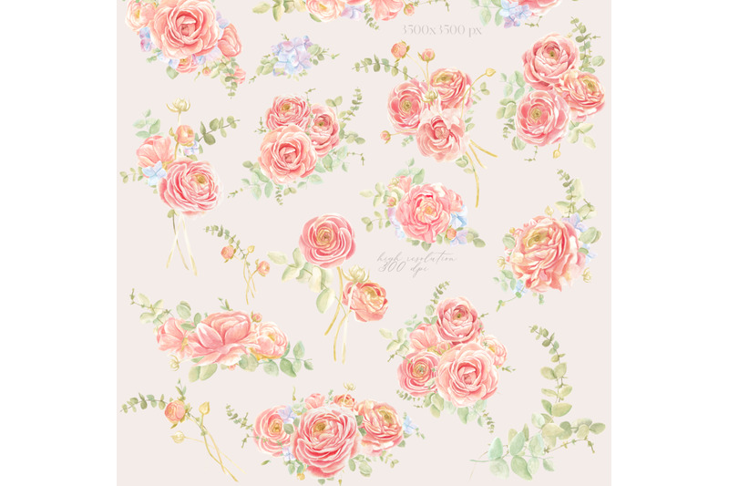 floral-bouquets-watercolor-cliparts