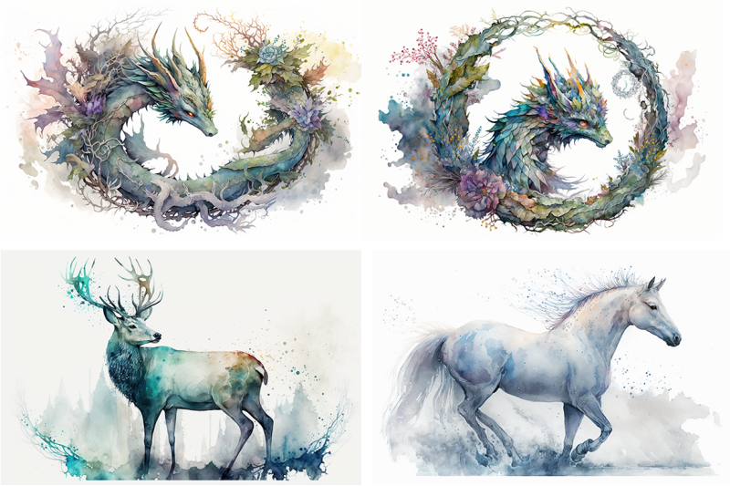 mystical-creatures-enchanting-watercolor-collection