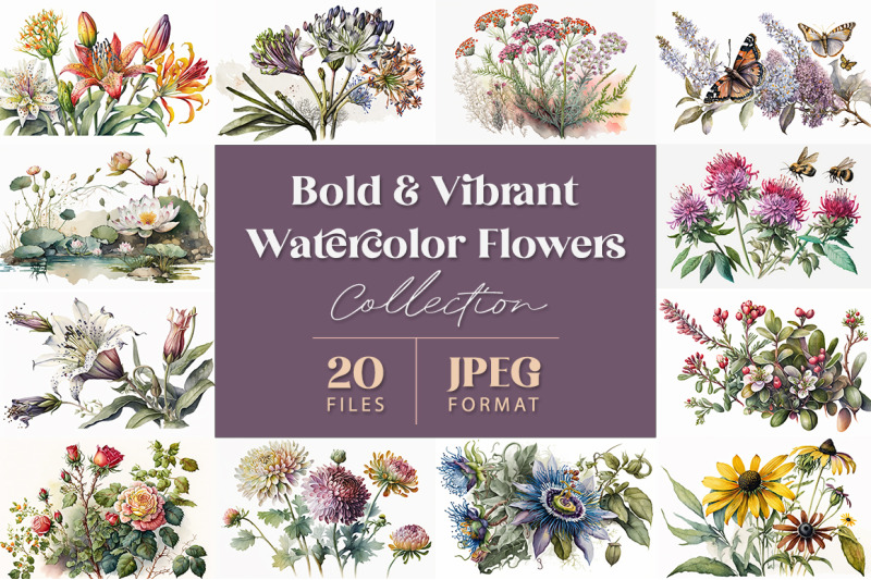 bold-and-vibrant-watercolor-flowers-collection