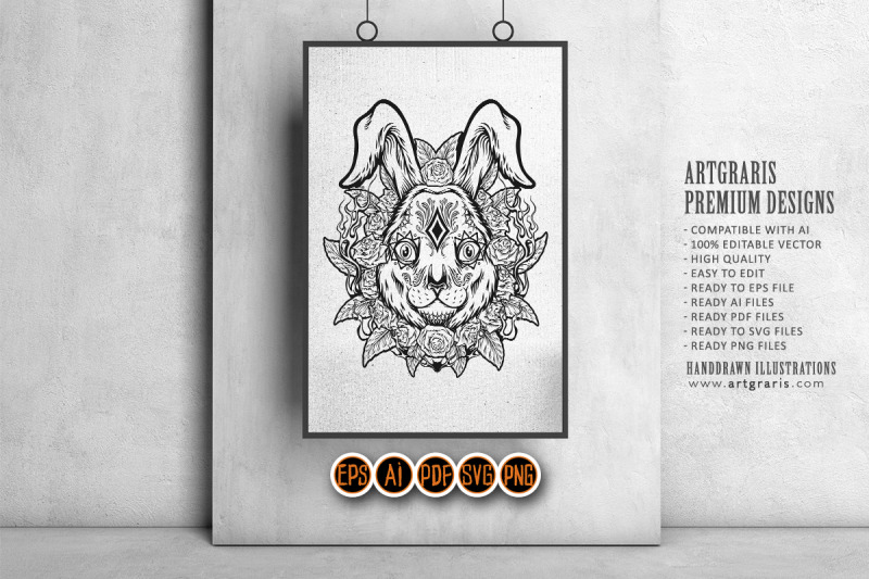 sugar-bunny-head-mexico-dia-de-los-muertos-logo-illustrations