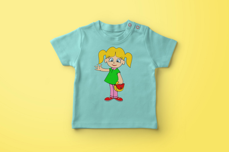 cartoon-little-girl-sublimation-kids-t-shirt-design