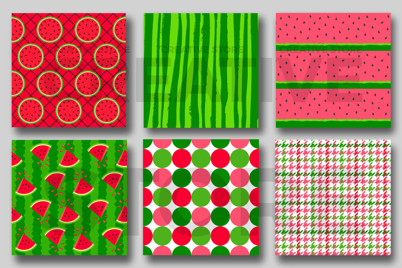 watermelon-party-digital-papers-fruits-seamless-patterns