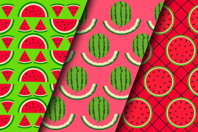 watermelon-party-digital-papers-fruits-seamless-patterns