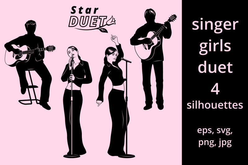 singer-girls-duet-silhouettes-svg