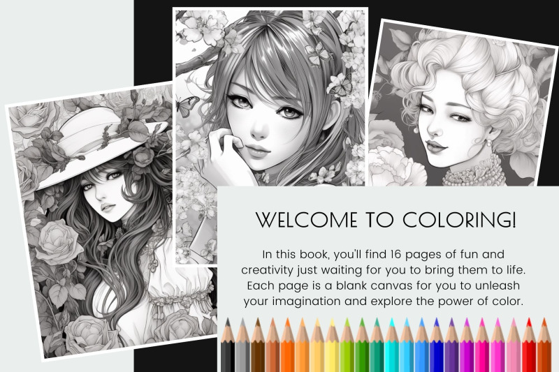 beauties-printable-coloring-book-grayscale-coloring-pages