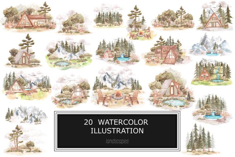 watercolor-landscapes-clipart