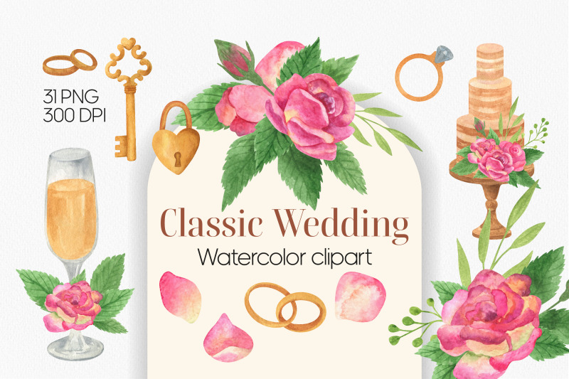 classic-wedding-watercolor-clipart