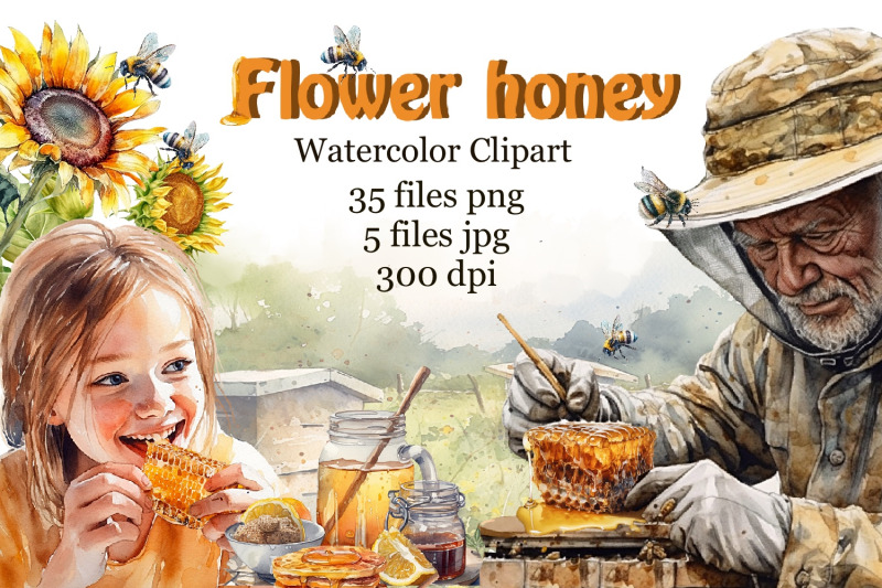 honey-watercolor-clipart