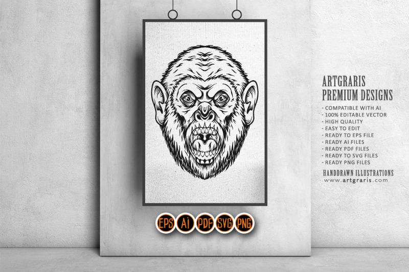 spooky-roar-gorilla-head-face-king-jungle-logo-illustrations