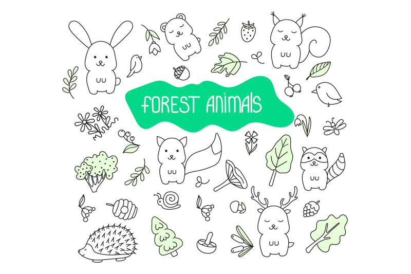 set-of-forest-cute-animals-in-doodle-style