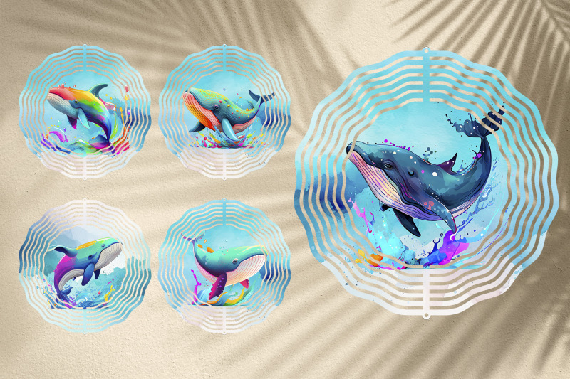 rainbow-whale-wind-spinner-sublimation-png-animal-spinner-bundle