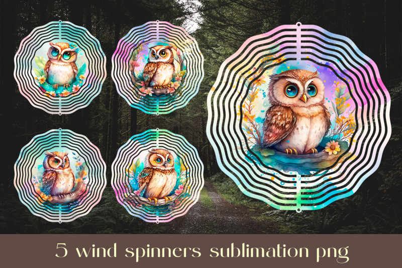 cartoon-owl-wind-spinner-sublimation-animal-wind-spinner-design