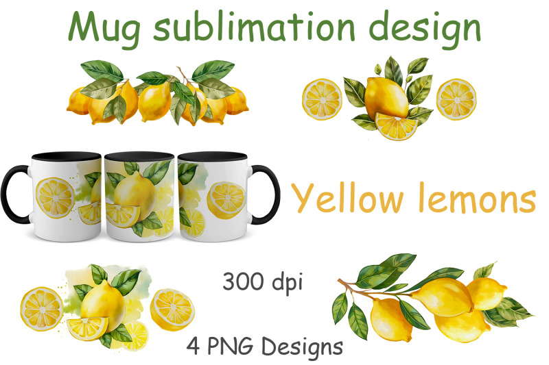 sublimation-bundle-4-design-with-yellow-lemons