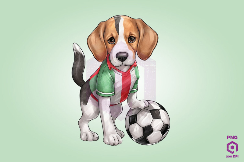 beagle-dog-playing-football