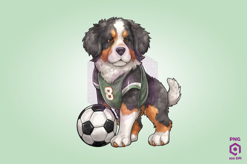 bernese-mountain-dog-playing-football