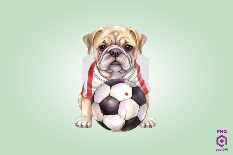 bulldog-dog-playing-football