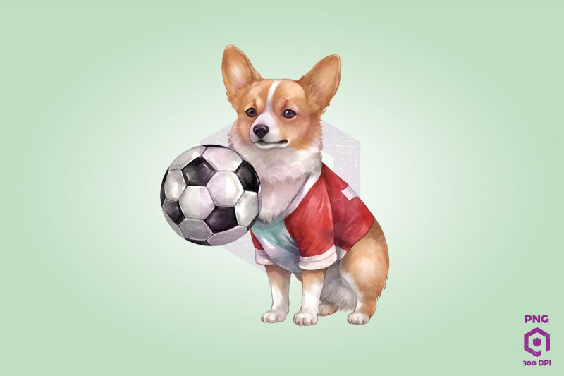 corgi-dog-playing-football