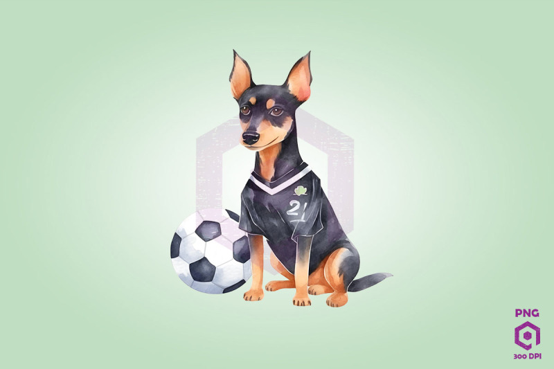 doberman-pinscher-dog-playing-football