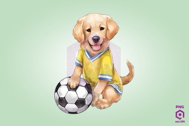 golden-retriever-dog-playing-football