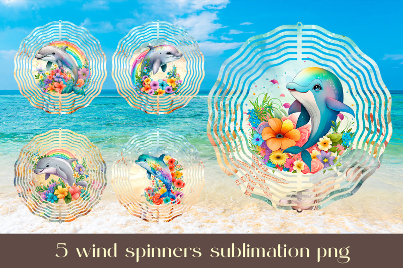 floral-dolphin-wind-spinner-sublimation-ocean-wind-spinner