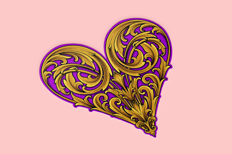 luxury-engraving-petal-ornament-heart-shaped-illustrations