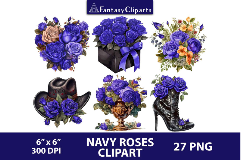 navy-roses-arrangements-clipart-halloween-gothic-clip-art