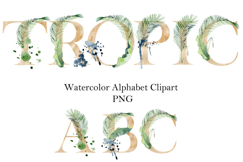 watercolor-tropical-alphabet