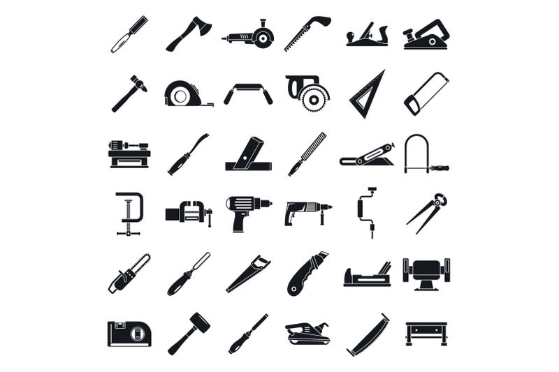 carpenter-construction-icon-set-simple-style