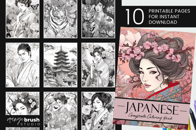japanese-printable-coloring-book-grayscale-coloring-pages