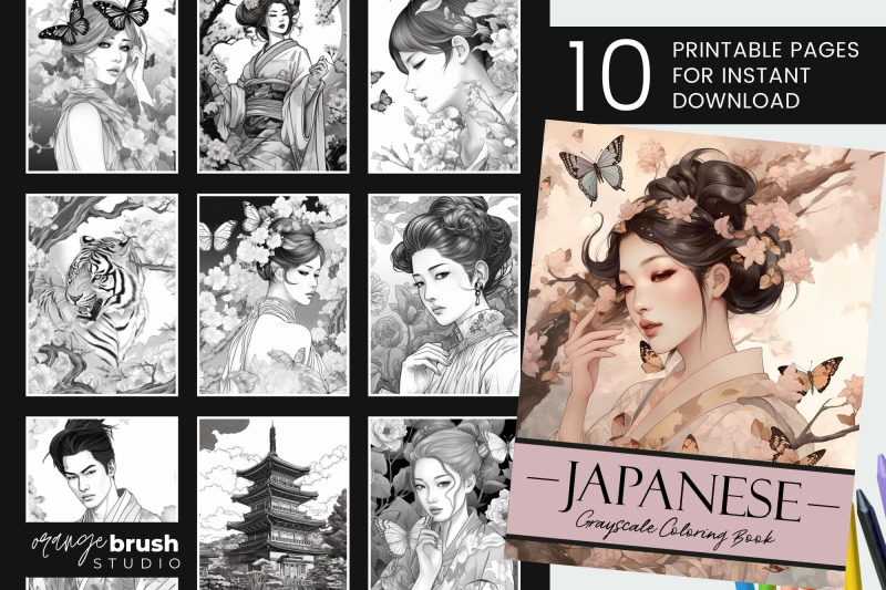 japanese-women-printable-coloring-book-adult-coloring-pages