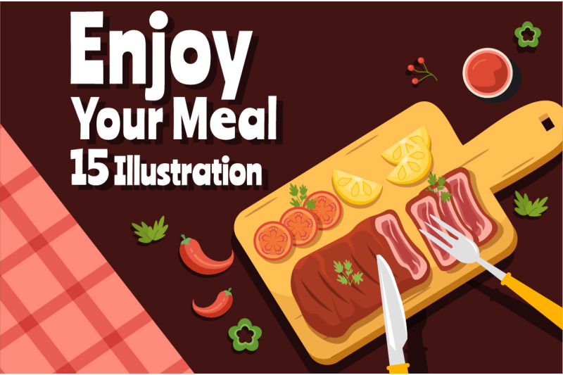 15-enjoy-your-meal-vector-illustration