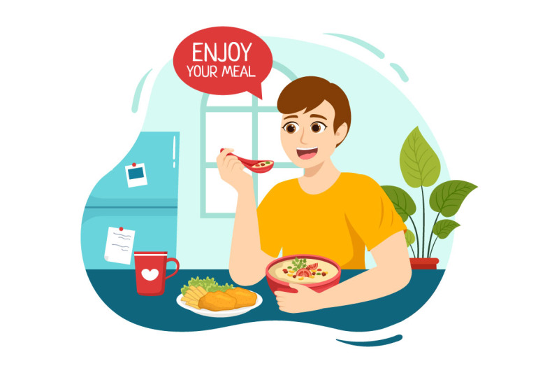 15-enjoy-your-meal-vector-illustration