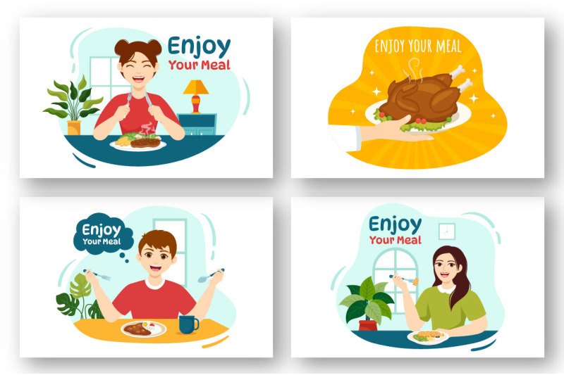 15-enjoy-your-meal-vector-illustration