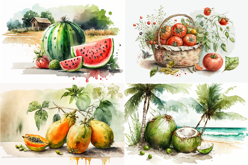 fresh-harvest-watercolor-fruits-and-vegetables-collection