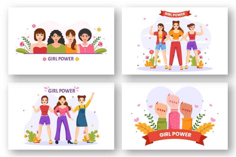 11-girl-power-vector-illustration