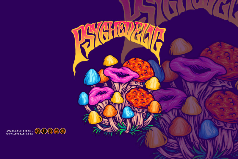 magic-mushroom-family-spore-mycology-logo-illustrations