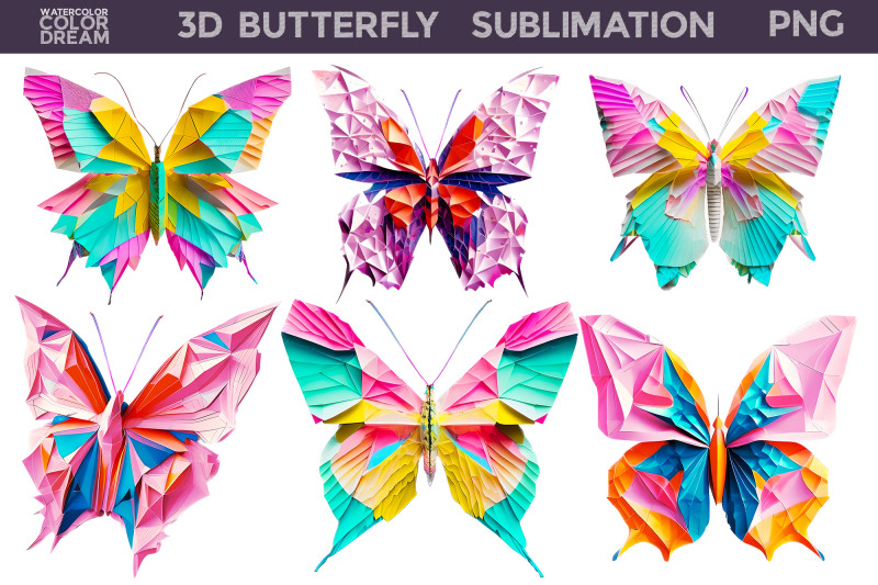 3d-bright-butterfly-sublimation-3d-butterfly-clipart