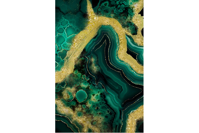 green-geodes-digital-paper-pack