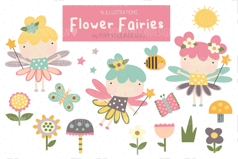 flower-fairies-clipart-set