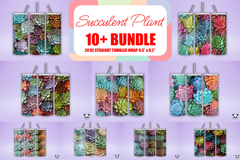 colorful-3d-succulent-plant-skinny-straight-tumbler-wrap-bundle