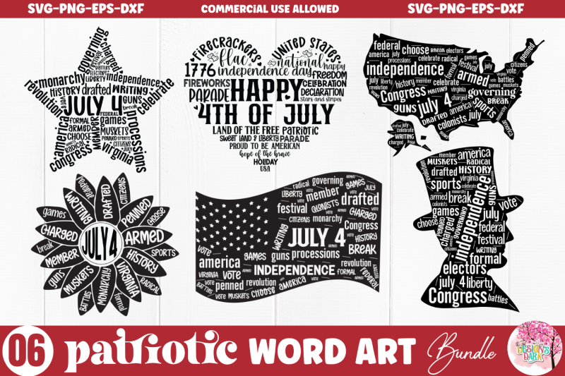 patriotic-word-art-svg-bundle