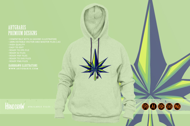 dimensional-shape-marijuana-leaf-modern-logo-illustrations